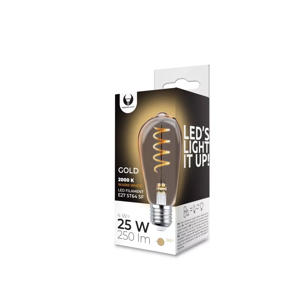 TF1 Żarówka LED Filament E27 ST64 4W 230V 2000K 250lm SF złota Forever Light 8_2264957