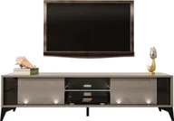 Szafki RTV - MEGSTYL SZAFKA RTV 161CM Z CZARNĄ WSTAWKĄ I NÓŻKAMI - EVEL 2 Szary mat - Szary połysk - miniaturka - grafika 1