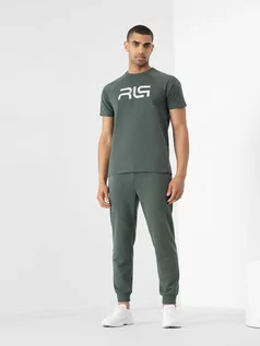 Spodnie sportowe męskie - Spodnie dresowe joggery z bawełny organicznej męskie 4F x Robert Lewandowski - grafika 1