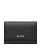 Portfele - Calvin Klein Portfel damski Foil Logo Trifold W/ Zip Pocket LV04F1117G Czarny - miniaturka - grafika 1