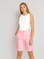 Spodenki damskie - Bermudy z wiskozą M róż jasny - miniaturka - grafika 1