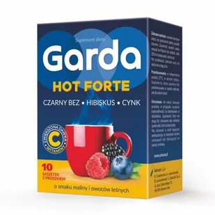 Garda Hot Forte smak malina - owoce leśne, 10 saszetek - Witaminy i minerały - miniaturka - grafika 1