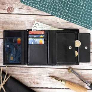 Portfel Męski Skórzany Duży Czarny Elegancki Klasyczny Belveder SH-125 - Portfele - miniaturka - grafika 1