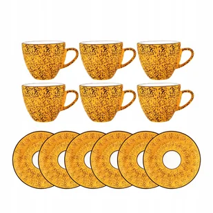 Filiżanka do espresso porcelanowa żółta 75 ml ze spodkiem 11 cm Wilmax - Filiżanki - miniaturka - grafika 1