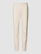 Spodnie damskie - Spodnie materiałowe o kroju slim fit z lamowanymi kieszeniami - miniaturka - grafika 1