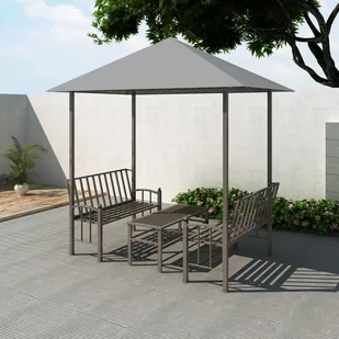 vidaXL Zadaszenie ogrodowe ze stołem i ławkami, 2,5x1,5x2,4m, antracyt - Pawilony ogrodowe - miniaturka - grafika 1