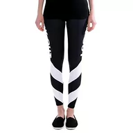 Legginsy - cosey Damskie kolorowe legginsy do jogi i fitnessu, rozmiar uniwersalny, Linie do ćwiczeń czarno-białe, Jeden/M - miniaturka - grafika 1