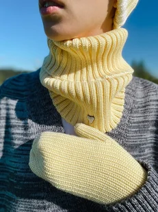 Komin merino w prążki Soft Snood - smooth banana - Szaliki i chustki dla dzieci - miniaturka - grafika 1