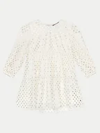 Sukienki i spódniczki dla dziewczynek - Tommy Hilfiger Sukienka elegancka Foil Star Dress Ls KG0KG08210 M Écru Regular Fit - miniaturka - grafika 1