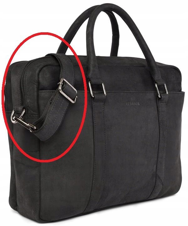 Torba Na Laptopa Dokumenty Skórzana Leabags Czarna