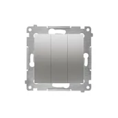 Wyłączniki światła i elektryczne - Kontakt Simon Włącznik potrójny SIMON 54 srebrny - miniaturka - grafika 1