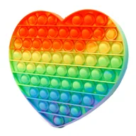 Zabawki sensoryczne - MAXI PUSH UP BUBBLE POP IT Serce Tęczowe - miniaturka - grafika 1