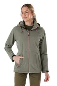 Kurtki damskie - killtec Damska kurtka przeciwdeszczowa/kurtka funkcyjna, wodoszczelna, z kapturem, kurtka przeciwdeszczowa OOKS 1, jasnooliwkowa, 44, 43767-000 - miniaturka - grafika 1