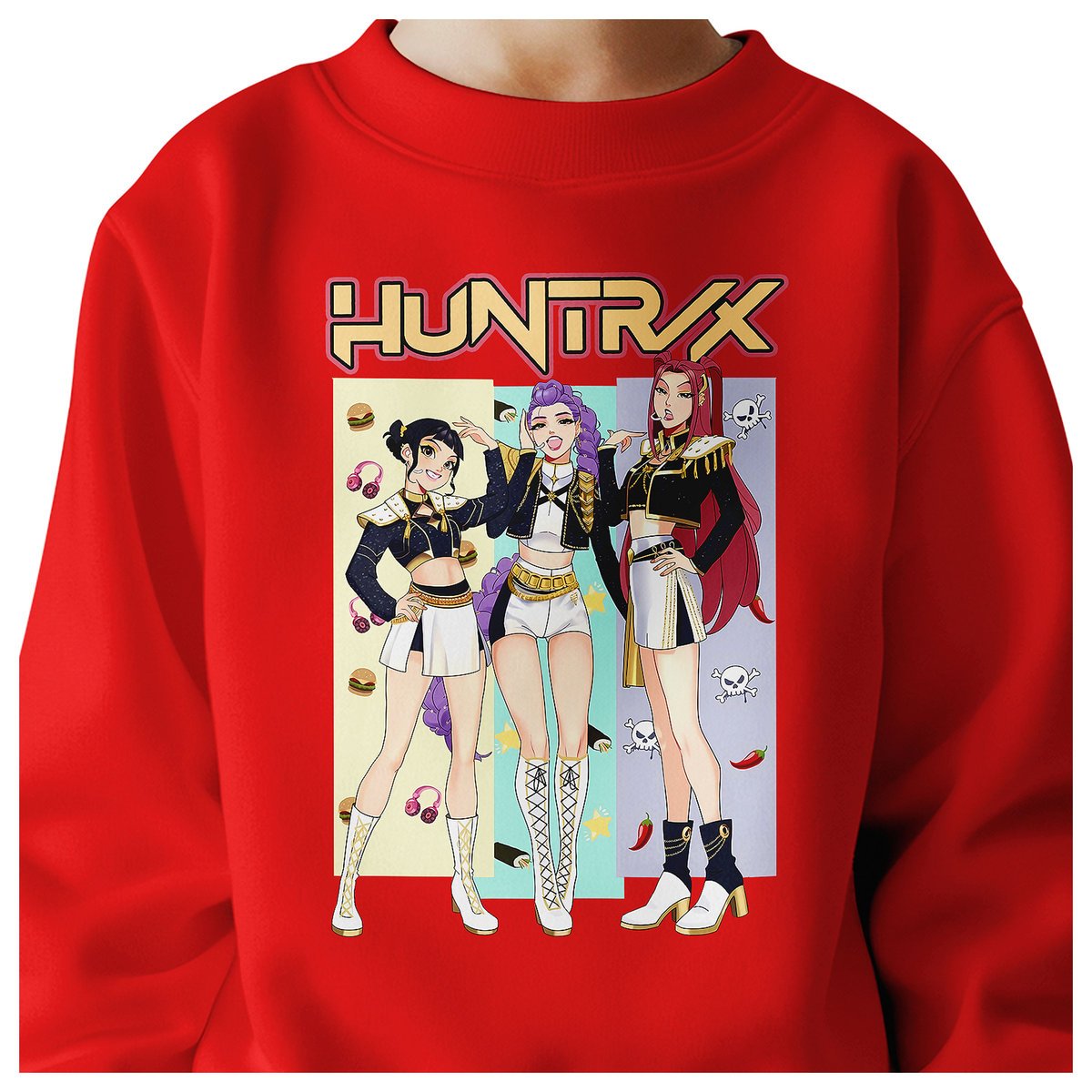 BLUZA DZIECIĘCA KPOP DEMON HUNTERS HUNTRIX 110-116 BAWEŁNIANA JAKOŚĆ