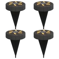 Lampy ogrodowe - vidaXL Solarne lampki gruntowe, z kolcami, 4 szt., ciepłe białe - miniaturka - grafika 1