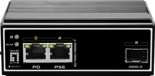 LevelOne IGP-0310 łącza sieciowe Gigabit Ethernet (10/100/1000) Obsługa PoE Czarny - Pozostałe akcesoria sieciowe - miniaturka - grafika 1