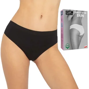 Gatta majtki Seamless Cotton Bikini, czarne, L - Majtki damskie - miniaturka - grafika 1