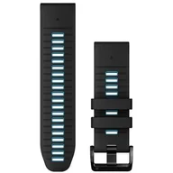 Akcesoria do zegarków - Garmin QuickFit 26 silikon (czarny/błękitny) - miniaturka - grafika 1