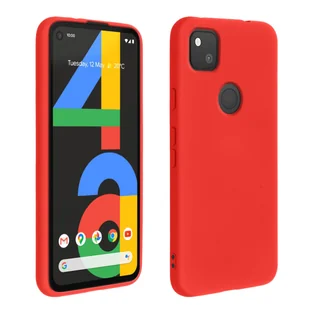 Półsztywne silikonowe etui Google Pixel 4A z miękkim w dotyku matowym wykończeniem – czerwone - Etui i futerały do telefonów - miniaturka - grafika 1