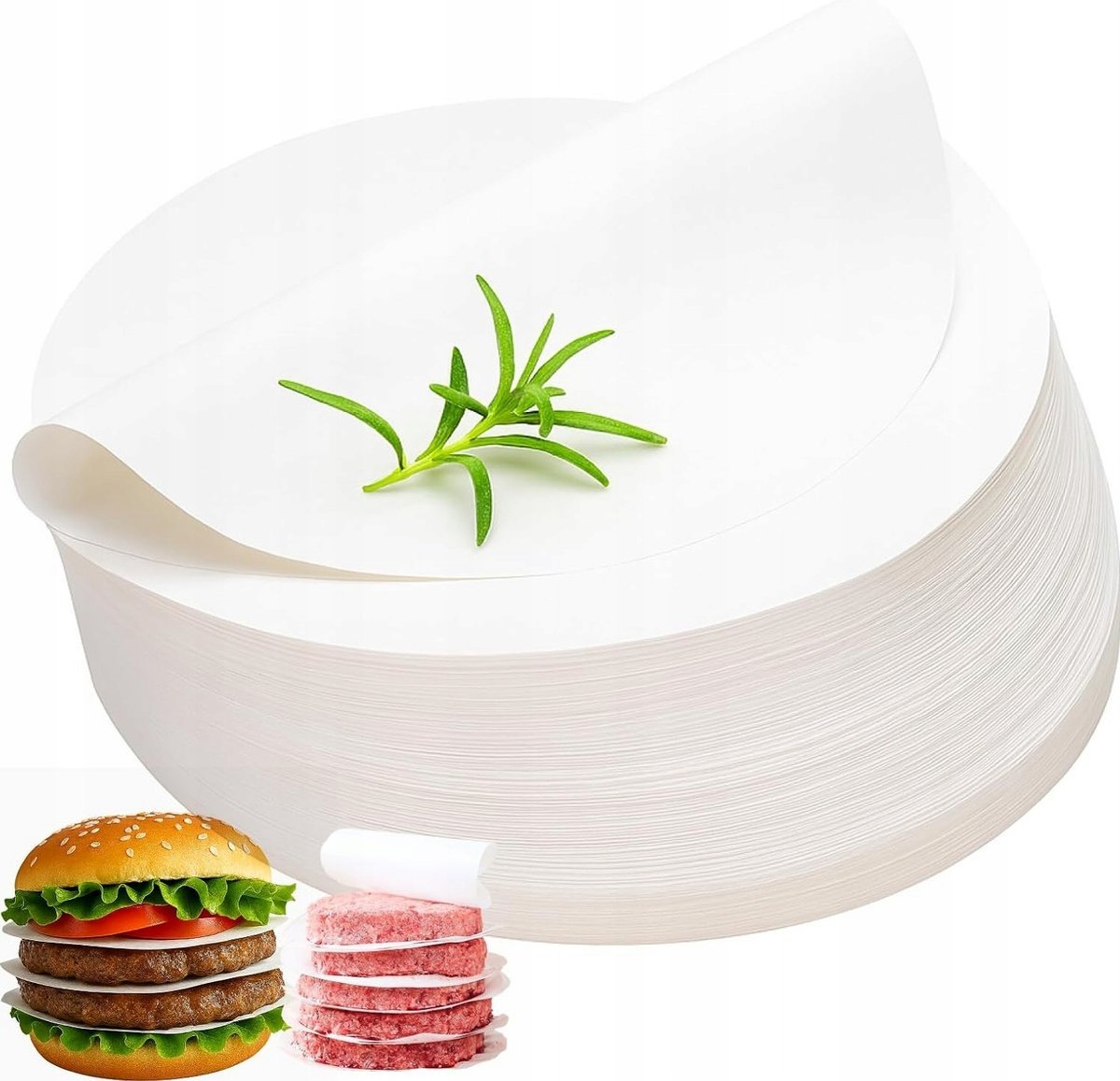 PAPIER 1000 SZTUK OKRĄGŁY 11 CM DO STEKÓW MIELONEGO PIECZENIA