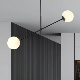 Emibig LINEAR 2 BLACK/OPAL 1169/2 lampa sufitowa żyrandol nowoczesny klosze 1169/2 - Lampy sufitowe - miniaturka - grafika 4