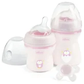 Butelki dla niemowląt - Chicco Zestaw Prezentowy Butelka Natural Feeling 150Ml + 250Ml + Smoczek Physio Air Pink 3671 - miniaturka - grafika 1