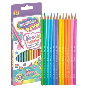 Bambino Kredki Ołówkowe Szkolne Trójkątne Pastelowe 12 Kolorów - Szkolne artykuły papiernicze - miniaturka - grafika 1