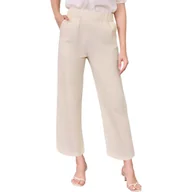 Spodnie damskie - Lishang Damskie Spodnie Bawełniane Letnie Casual Wysoki Stan Beżowe XXL - miniaturka - grafika 1