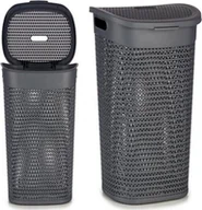 Kosze na bieliznę - Kosz na pranie Bigbuy Home Kosz na pranie Antracyt Plastikowy 60L 44 x 57 x 34,5 cm - miniaturka - grafika 1
