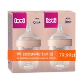 Butelki dla niemowląt - Zestaw 2 x Butelka do karmienia LOVI Mammafeel 150ml ze smoczkiem dynamicznym 0m+ - miniaturka - grafika 1