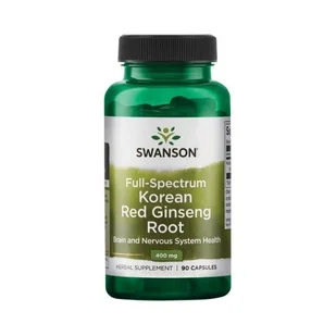 SWANSON Full Spectrum Korean Red Ginseng Root 400mg 90 kaps. SW598 - Suplementy naturalne - miniaturka - grafika 1