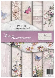 Papier ryżowy, A4, Rosy Summertime - Decoupage - miniaturka - grafika 1