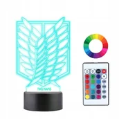 Lampy stojące - Lampka Nocna 3D LED Atak Tytanów Herb Korpus - miniaturka - grafika 1