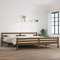 Łóżka - Lumarko Rama łóżka, miodowy brąz, lite drewno, 200 x 200 cm - miniaturka - grafika 1