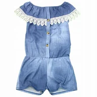 Kombinezony dla dzieci - Kombinezon SPODNIUM Z KORONKĄ Hiszpanka Jeans 116 - miniaturka - grafika 1