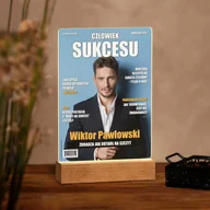 Ramki na zdjęcia - Lampka ramka L z wydrukiem Człowiek Sukcesu na szkle akrylowym i - miniaturka - grafika 1