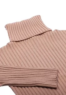Libbi Blonda damski sweter z golfem z modną talią i długimi rękawami, akryl, beżowy, rozmiar XS/S, beżowy, XS - Swetry damskie - miniaturka - grafika 1