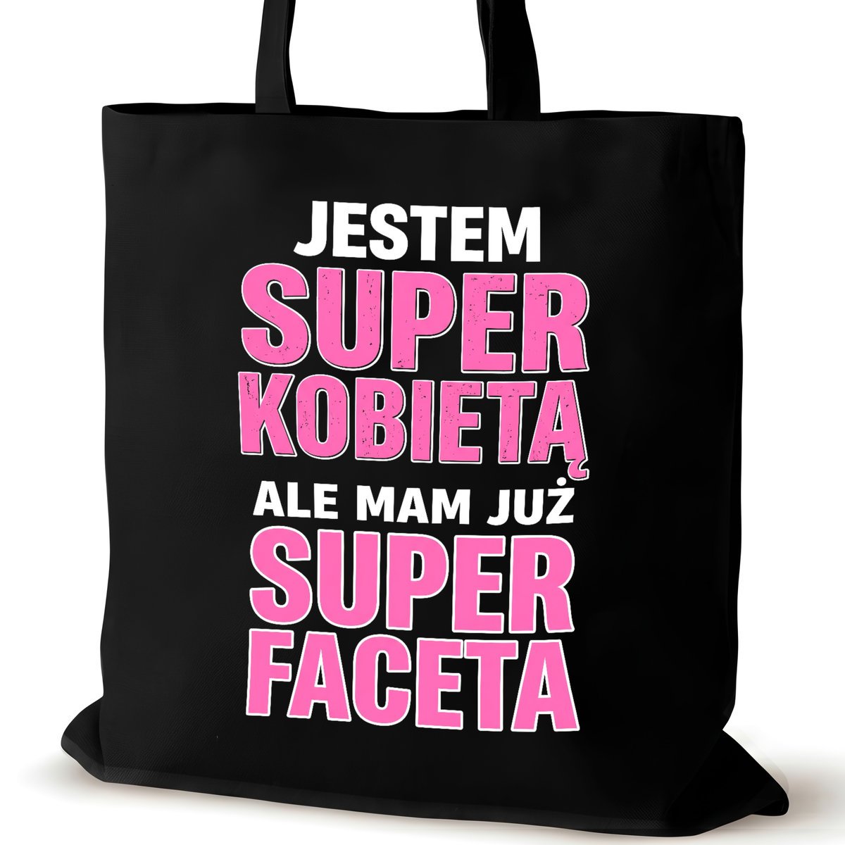 Torba bawełniana czarna dla VIRAL na ramię walentynki przyjaciółki