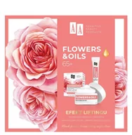 Zestawy kosmetyków damskich - AA Flowers & Oils 65+ - zestaw (Krem na dzień i na noc 50ml + Krem na okolice oczu i ust 15ml) - miniaturka - grafika 1