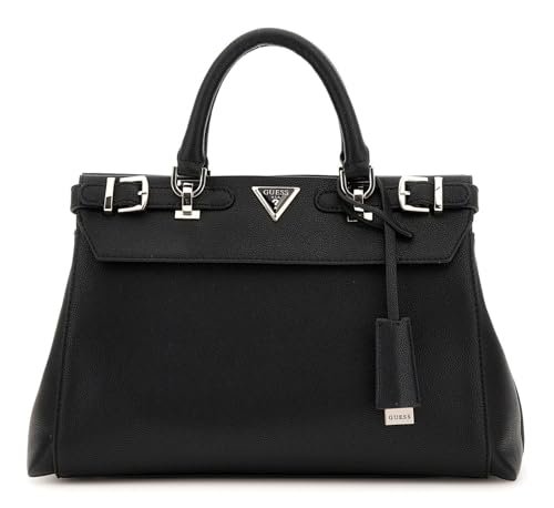 GUESS Women ECO ALI Luxury Satchel Hand Bag, czarny