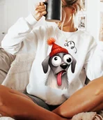 Bluzy damskie - Damska bluza z nadrukiem - miniaturka - grafika 1