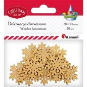 Decoupage - Titanum Drewniane płatki śniegu złote 8 szt. - miniaturka - grafika 1