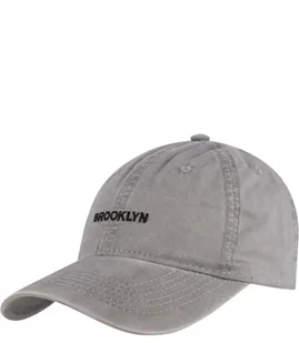 Czapka z daszkiem bawełniana regulowana unisex haft BROOKLYN - Czapki i chusty sportowe męskie - miniaturka - grafika 1
