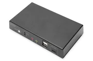 Przełączniki KVM - Digitus Przełącznik KVM, 2-portowy, 4K 30 Hz, USB-C / USB / wejście HDMI, wyjście HDMI, port sieciowy - miniaturka - grafika 1