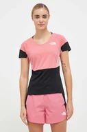 Koszulki sportowe damskie - The North Face t-shirt sportowy Bolt Tech kolor różowy - miniaturka - grafika 1