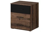 Szafki nocne - Stolik nocny z trzema szufladami Beta 22 - dąb monastery / czarny - miniaturka - grafika 1