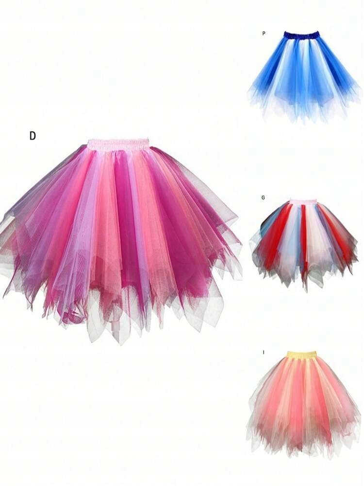 Shein Dziewczęca Zielona Spódniczka Tiulowa Mini 104-110 Łuf