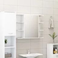 Szafki łazienkowe - vidaXL Szafka łazienkowa z lustrem, biała, 80 x 20,5 x 64 cm, płyta - miniaturka - grafika 1