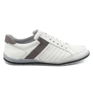 Półbuty męskie - Półbuty męskie ze skóry POLSKIE 236K BIAŁE - KOMODO - miniaturka - grafika 1