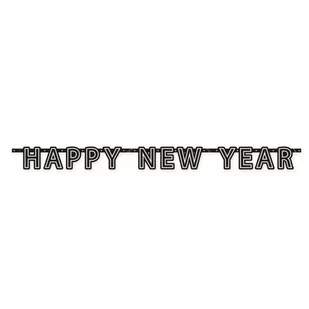 Girlanda papierowa napis na sylwestra Happy New Year - Ozdoby bożonarodzeniowe - miniaturka - grafika 1